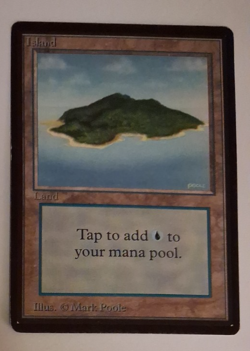 Island MP / HP MTG Magic the Gathering Beta Basic Land (A) - Image 1