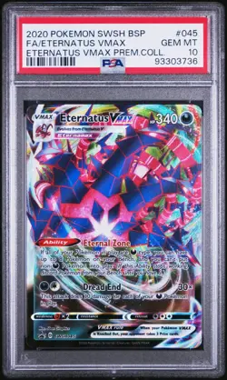 2020 POKEMON SWSH BLACK STAR PROMO #045 FULL ART/ETERNATUS VMAX PSA 10 - Image 1
