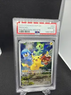 2023 POKEMON SVP EN-SV BLACK STAR PROMO #027 PIKACHU PSA 10 - Image 1