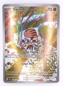 Pokemon TCG Swinub 165/159 Journey Together Illustration Rare IR NM - Image 1