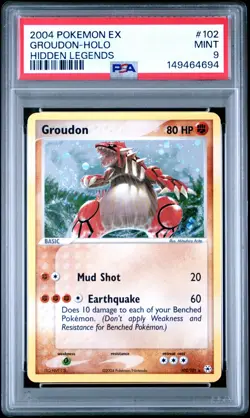 Pokemon Groudon EX 102/101 Hidden Legends Secret Rare Holo 2004 PSA 9 SWIRL🌀 - Image 1