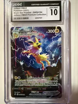 Pokemon Jolteon VMAX SWSH184 Sword & Shield Promo Holo CGC 10 Full Art Card - Image 1