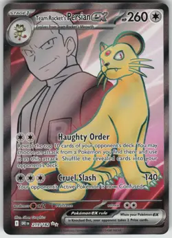 Pokemon Team Rocket's Persian ex Ultra Rare SV10: Destined Rivals 219/182 NM - Image 1