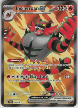 Pokemon Incineroar ex Ultra Rare SV05: Temporal Forces 187/162 NM - Image 1