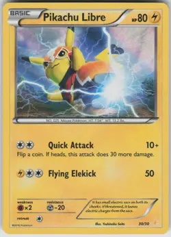 Pokemon Pikachu Libre (Non-Holo) XY Trainer Kit:Pikachu Libre & Suicune 14/30 LP - Image 1