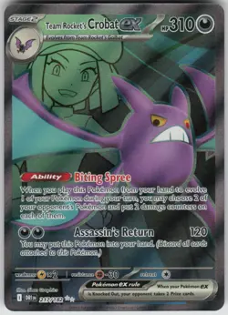 Pokemon Team Rocket's Crobat ex Ultra Rare SV10: Destined Rivals 217/182 NM - Image 1