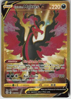 Pokemon Galarian Moltres V (Secret) SWSH09: Brilliant Stars 183/172 NM - Image 1