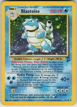 Pokemon Blastoise Holo Rare Base Set 2 002/130 MP - Image 1