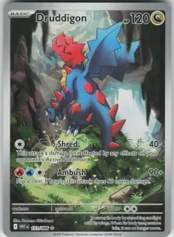 Pokemon Druddigon Illustration Rare SV: White Flare 151/086 NM - Image 1