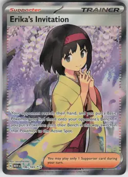 Pokemon Erika's Invitation Ultra Rare SV: Scarlet & Violet 151 196/165 NM - Image 1