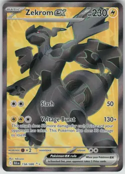 Pokemon Zekrom ex Ultra Rare SV: Black Bolt 158/086 NM - Image 1