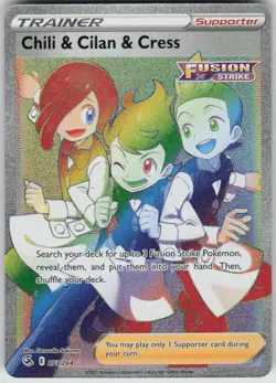 Pokemon Chili & Cilan & Cress (Secret) SWSH08: Fusion Strike 273/264 NM - Image 1