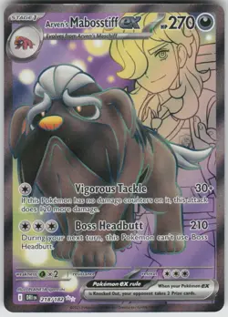 Pokemon Arven's Mabosstiff ex Ultra Rare SV10: Destined Rivals 218/182 NM - Image 1