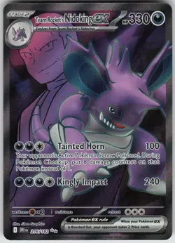 Pokemon Team Rocket's Nidoking ex Ultra Rare SV10: Destined Rivals 216/182 NM - Image 1