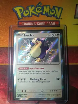 Pokemon TCG Snorlax 202/091 Shiny Holo Rare Paldean Fates Mint Condition - Image 3