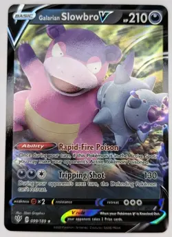 Galarian Slowbro V 099/189 Pokemon TCG SW&SH Darkness Ablaze Ultra Rare NM - Image 1