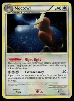 Pokemon Card - Noctowl HeartGold SoulSilver 8/123 Holo - Image 1
