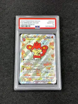 2023 POKEMON SWORD & SHIELD CROWN ZENITH #GG37 FULL ART/SIMISEAR VSTAR PSA 10 - Image 1