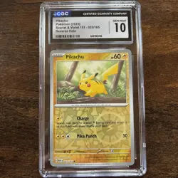 Pokemon Pikachu Reverse Holo #25 Scarlet & Violet 151 Costco - CGC 10 Gem Mint - Image 1