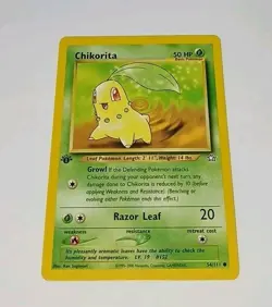 1st Edition CHIKORITA - Neo Genesis - 54/111 Vintage NM 🌟 Unplayed Pokemon Card - Image 1