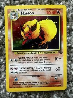 Pokemon Flareon 3/64 Jungle Holo Rare 1999 Wizards of the Coast 70 HP Card - Image 1