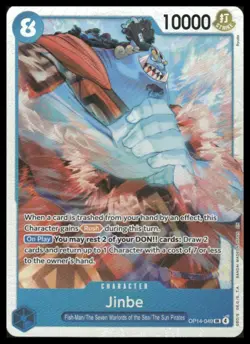 One Piece The Azure Sea's Seven #OP14-049 Jinbe Super Rare - Image 1
