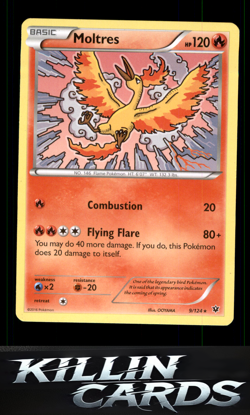 Moltres 9/124 Pokemon Rare XY - Fates Collide Card NM - Image 1