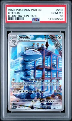 PSA 10! GEM! Steelix (208/182) Paradox Rift S&V Illustration Rare Pokemon Card! - Image 1