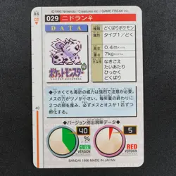 Pokemon Card Nidoran Female 029 Bandai Carddass 1996 Made in Japan Red F8334 - Image 3