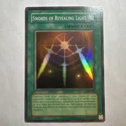 Konami Swords of Revealing Light Legend of Blue Eyes Holo Spell Card LOB-101 - Image 1