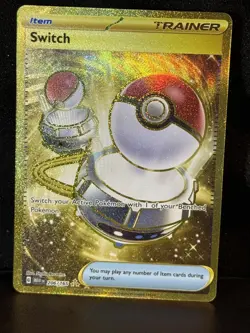 Switch 206/165 Pokemon Card TCG 151 Gold Hyper Rare Holo NM - Image 1