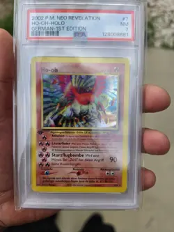2002 Pokemon GERMAN 1st Edition Neo Revelation Ho-oh Holo 7/64 PSA 7 - Image 1