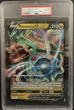 PSA 8 JUMBO Rayquaza V SWSH #100 Pokemon Crown Zenith 2023 Sea And Sky Promo - Image 1