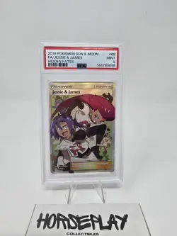 2019 Pokemon Sun & Moon Hidden Fates #68 FA/Jessie and James PSA 9 MINT - Image 1