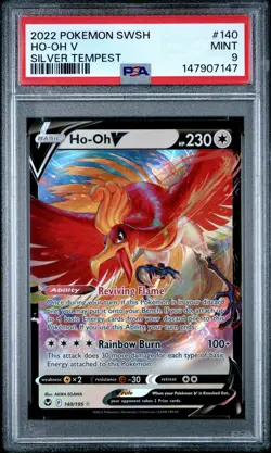 2022 POKEMON SWORD & SHIELD SILVER TEMPEST #140 HO-OH V PSA 9 - Image 1