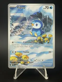 Pokemon TCG Piplup 098/094 – Phantasmal Flames – Illustration Rare – EN NM - Image 1