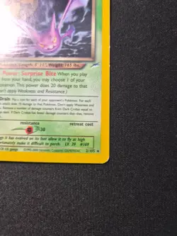 Dark Crobat 2/105 Holo Rare Neo Destiny Pokemon Card Vintage LP - Image 3