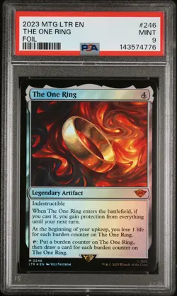 2023 MTG THE LORD OF THE RINGS: TALES OF MIDDLE-EARTH FOIL THE ONE RING PSA 9 - Image 1