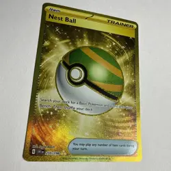 Pokemon TCG: Nest Ball 255/198 Scarlet & Violet Base Set Hyper Rare Gold Holo - Image 2