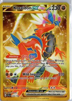 Koraidon ex 254/198 SVEN Scarlet & Violet Gold Full Art Pokemon Card LP - Image 1