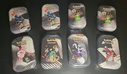 Pokemon TCG Black Bolt & White Flare Unova Mini Tin Full Art Set X8. Sealed Tins - Image 1