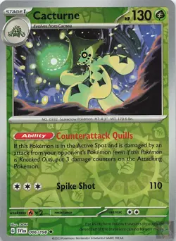 Cacturne 006/198 Scarlet & Violet Pokemon Reverse Holo Lightly Played - Image 1