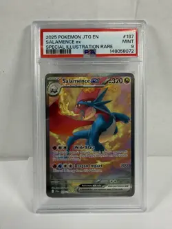 2025 Pokemon Salamence Ex 187 Journey Together Special Illustration Rare PSA 9 - Image 1