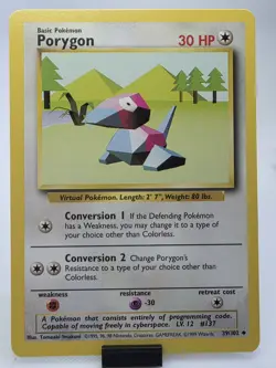 Porygon 39/102 Uncommon Base Set Unlimited Pokemon - Image 1