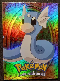 Topps Pokemon First Movie Rainbow Foil E10 Dratini First Print Blue Logo Scratch - Image 1
