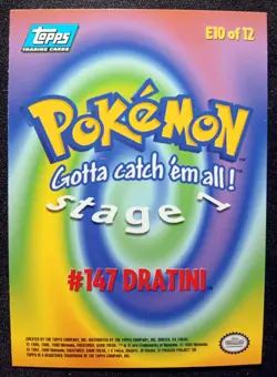 Topps Pokemon First Movie Rainbow Foil E10 Dratini First Print Blue Logo Scratch - Image 2