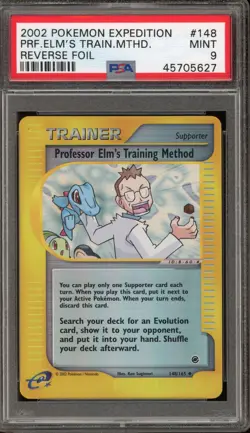 Pokemon Professor Elm's Training Method Expedition Reverse Holo #148 PSA 9 Mint - Image 1