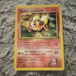 Pokemon Blaine's Growlithe 35/132 Gym Heroes 50 HP Common English 2000 - Image 1