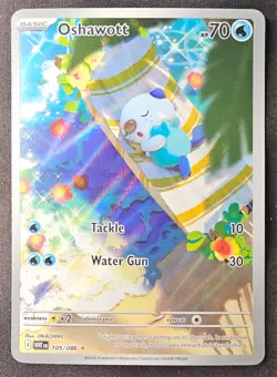 Pokemon TCG Oshawott 105/086 SV: White Flare Illustration Rare - Image 1