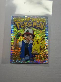 1999 Pikachu Ash Special Glitter Insert Pokemon Sticker Topps Merlin S29 Foil - Image 1
